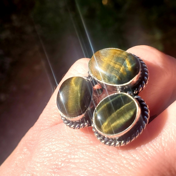 New Tiger Eye 925 Silver Ring. - Picture 13 of 16